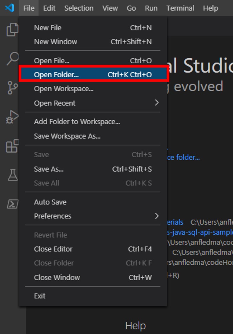 Open with Visual Studio Code